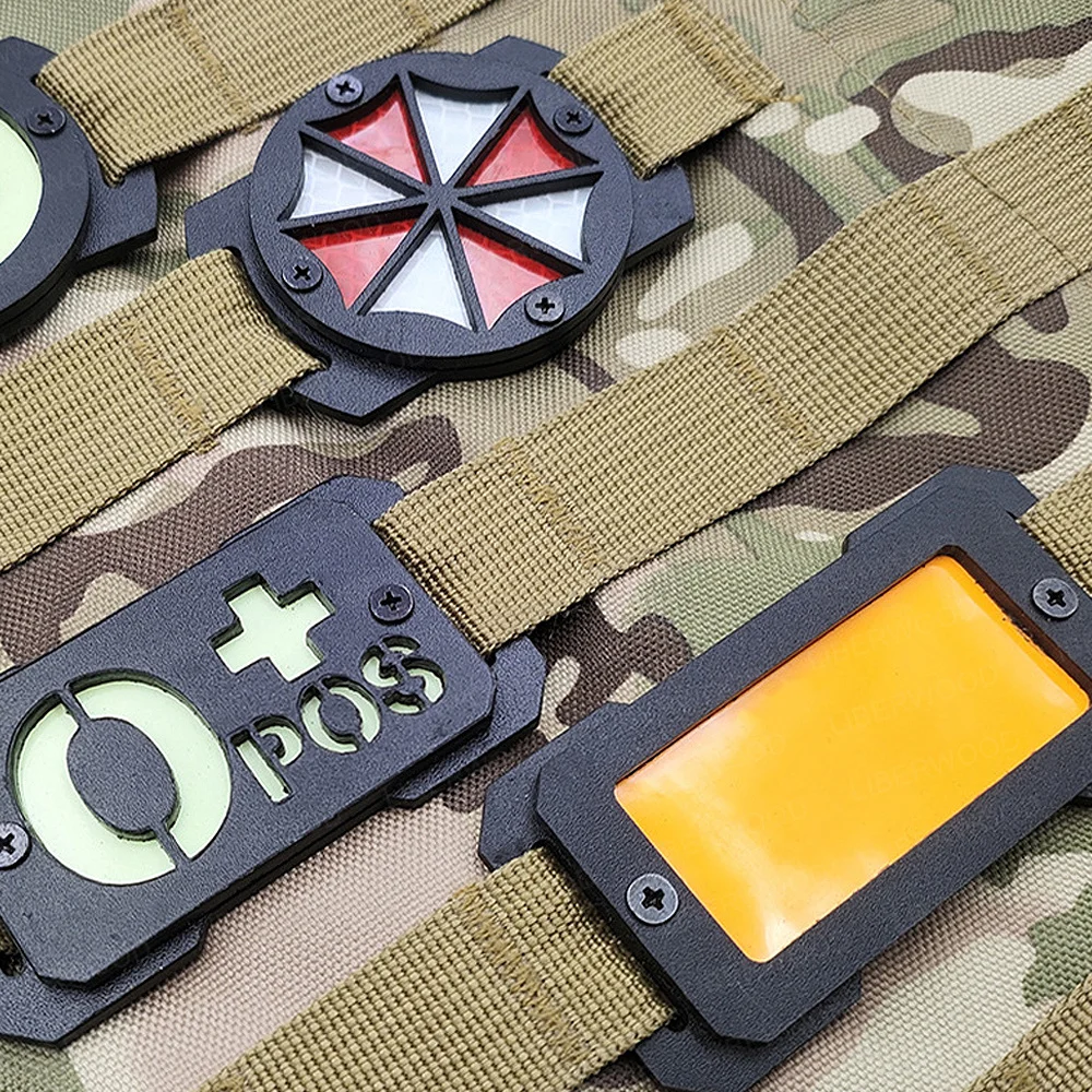 Molle EDC Identify Safety Outdoor Mark Strip Patch Umbrella Blood Type Nuclear Radiation Cat Eyes Tactical Equipment Accessorry