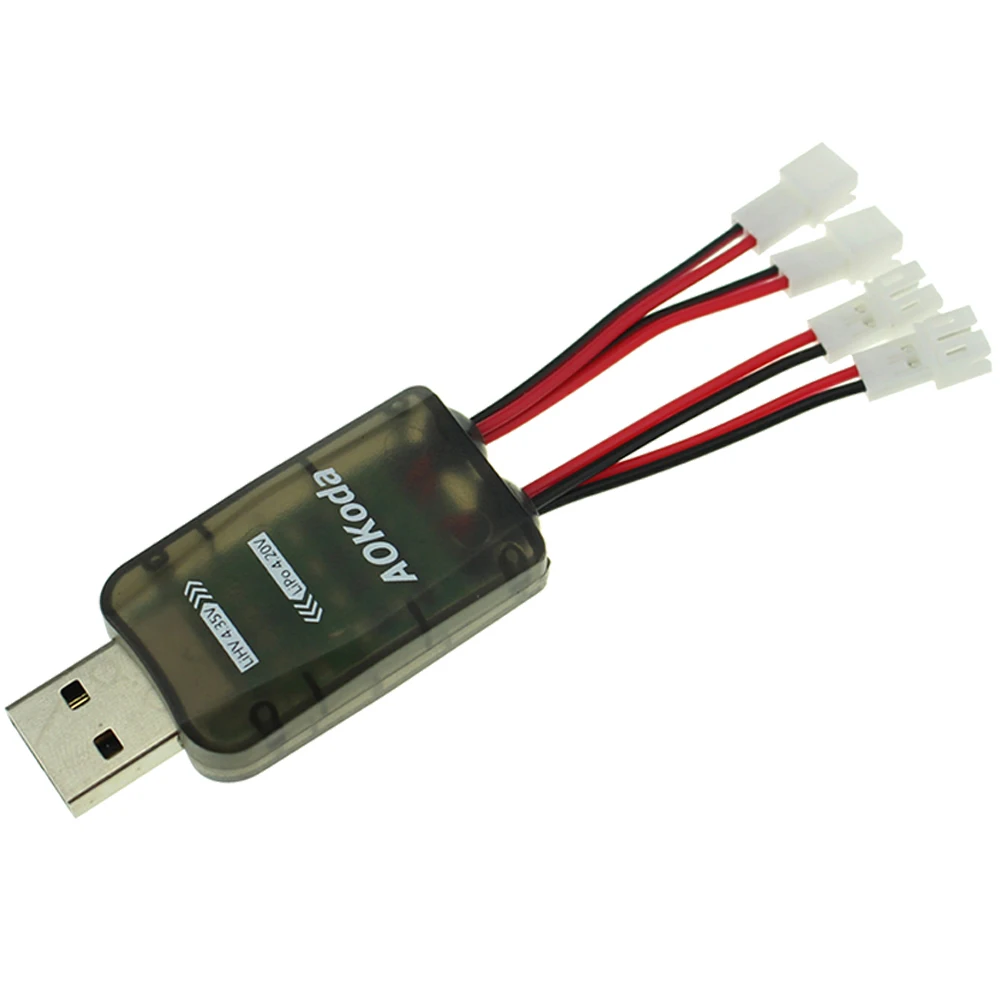 1pcs AOKoda CX405 4CH Micro Multi USB Battery Charger For 1S Lipo LiHV Battery For RC Helicopter Airplane Toys