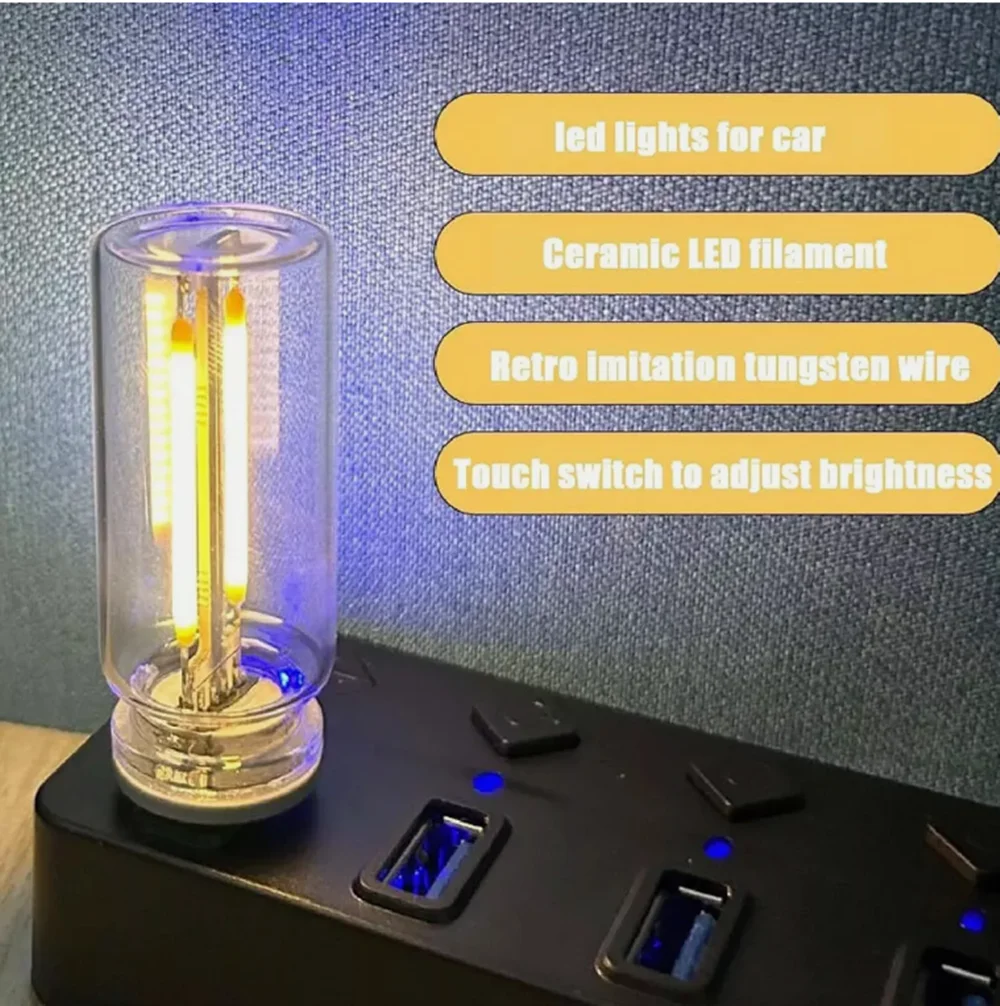 LED مصباح USB صغير سيارة الداخلية التحكم باللمس ضوء جو داخلي مصباح LED خيوط ضوء لمبة سيارة غرفة نوم ديكور المنزل