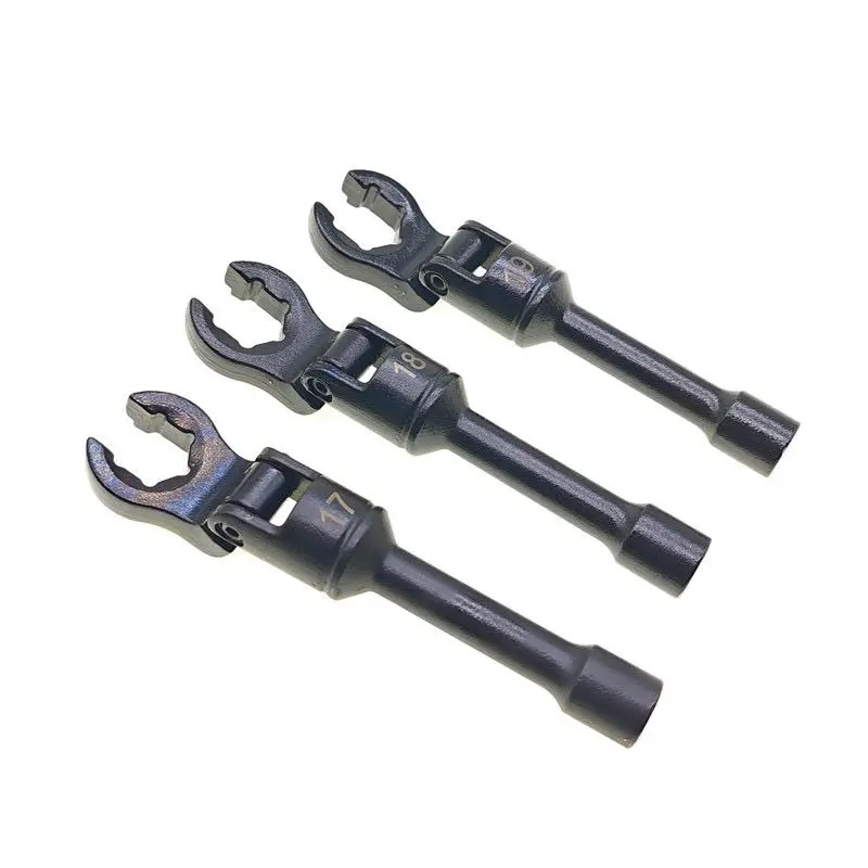 6Pcs Hex Offset Open End Wrench Set, Fuel Line Disassembly Socket Wrench, Auto Repair Tool 12-19mm