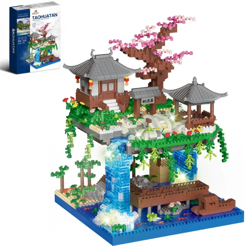 Taohuatan Lake Themed Micro Building Blocks Set Creative Toys Unique Chinese Landscape Model Bricks Kid Adult Birthday Gift