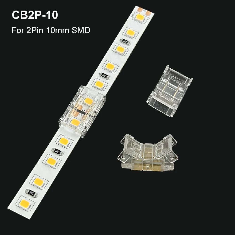COB LED-Lichtstreifen Transparenter Lötfreier Hutverbinder L-förmige Kristallschnalle Geeignet für 5mm 8mm 10mm 2PIN 3PIN 4PIN – Detail 6