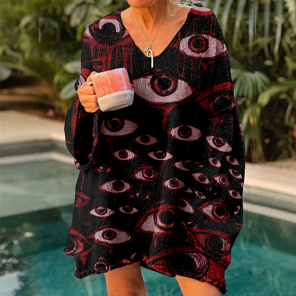 

Осенне-зимние вязаные свитера ужасов, женские свитера большого размера, пуловеры 202, модные мягкие наряды, джемперы Y2k для девочек