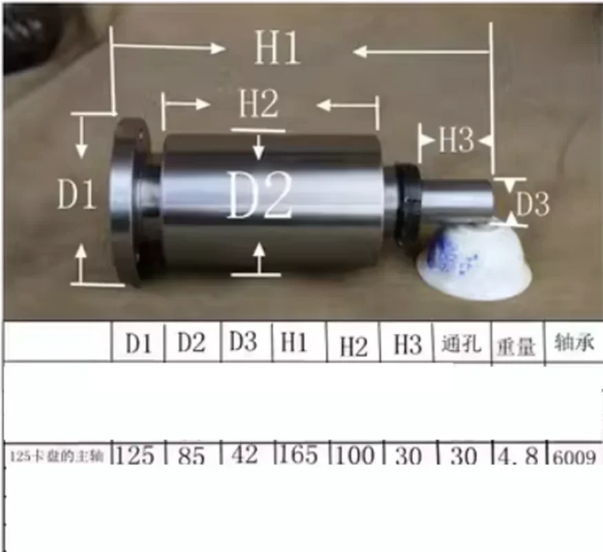 Husillo de torno de alta resistencia con brida, conjunto de cabezal de torno con orificio grande, alta calidad, nuevo, 100/125