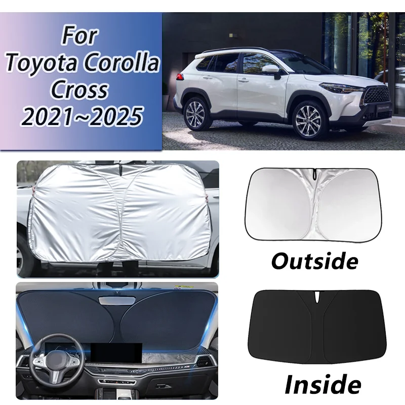 

Рефлекторный козырек для Toyota Corolla Cross, аксессуары XG10 2025 2024 2023 ~ 2021, солнцезащитный козырек на переднее окно автомобиля, автоаксессуары