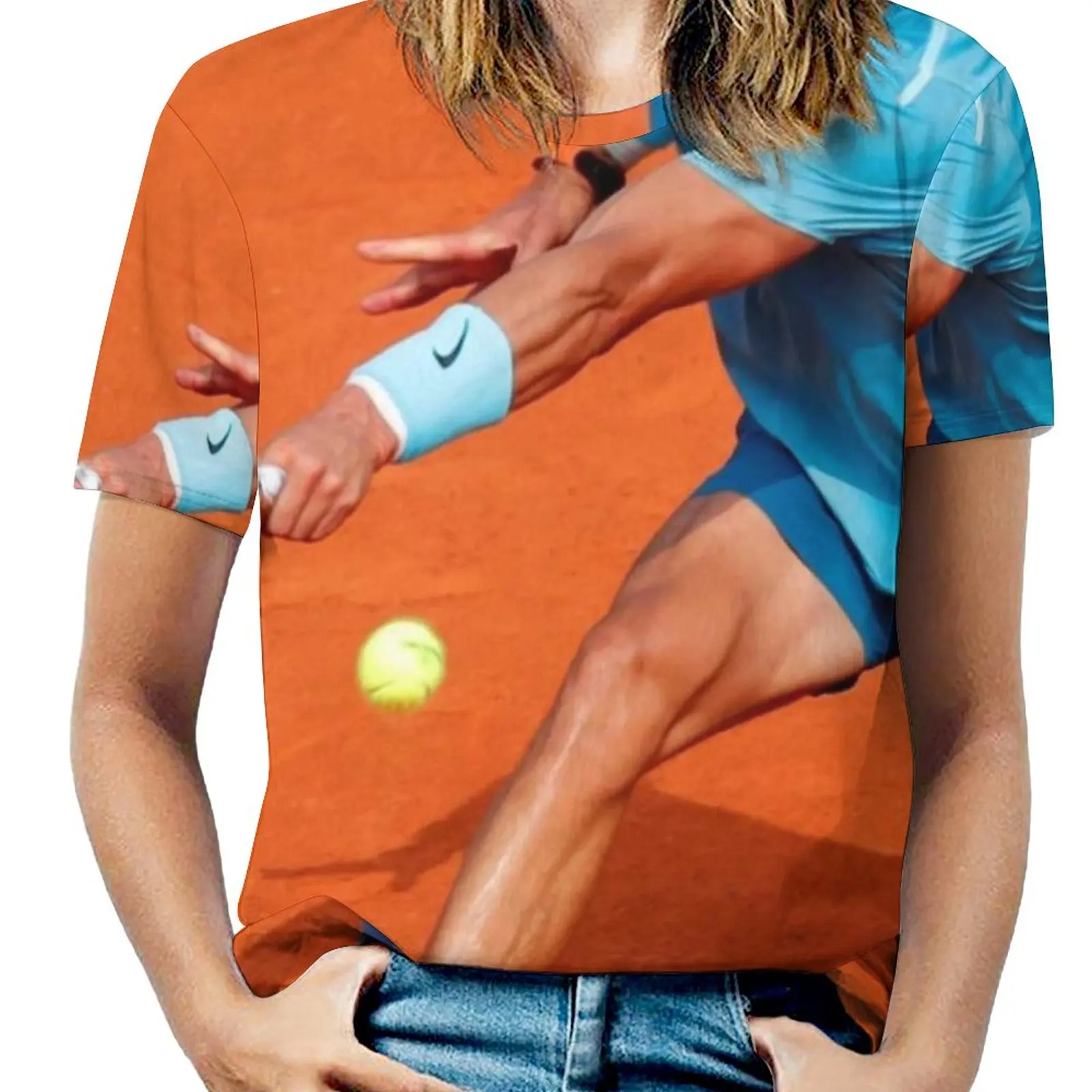 Rafael Nadal Playing Tennis Fashion Print Damen Damen Mädchen T-Shirt Harajuku Rundhals Kurzarm Tops & T-Shirts Sport Sport