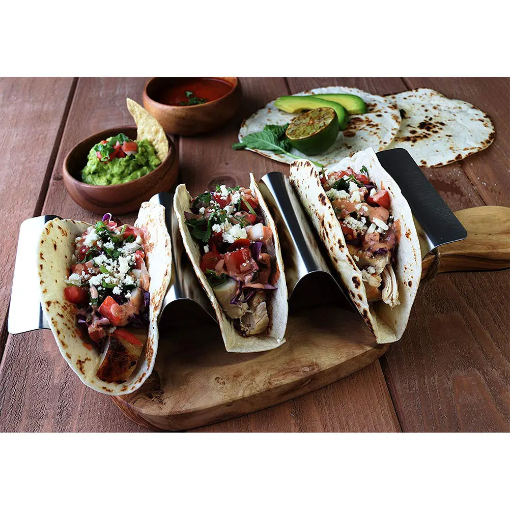 

1Pcs Stainless Steel Taco Rack Stable Mexican Pancake Holder Acid Alkali Resistant for Restaurant Outdoor Camping