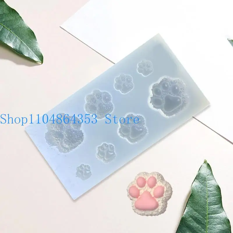 652F Multi Use Kitten Paw Silicone Mold Jewelry Crafting Mould for Resin Creations Soap Decoration Easy Demolding