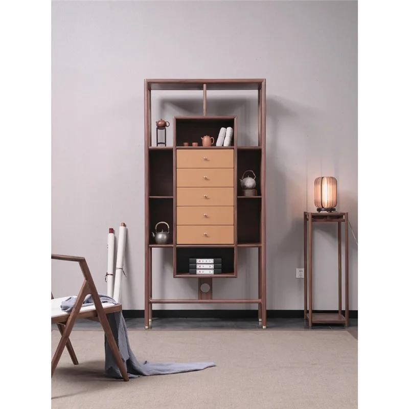 

New Chinese-style solid wood Bogu shelf Zen bookshelf