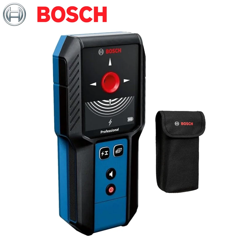 BOSCH GMS120-27 Wall Scanner & Stud Finder Detects Wood/Metal/Live Wires With Pouch Professional Stud Finder