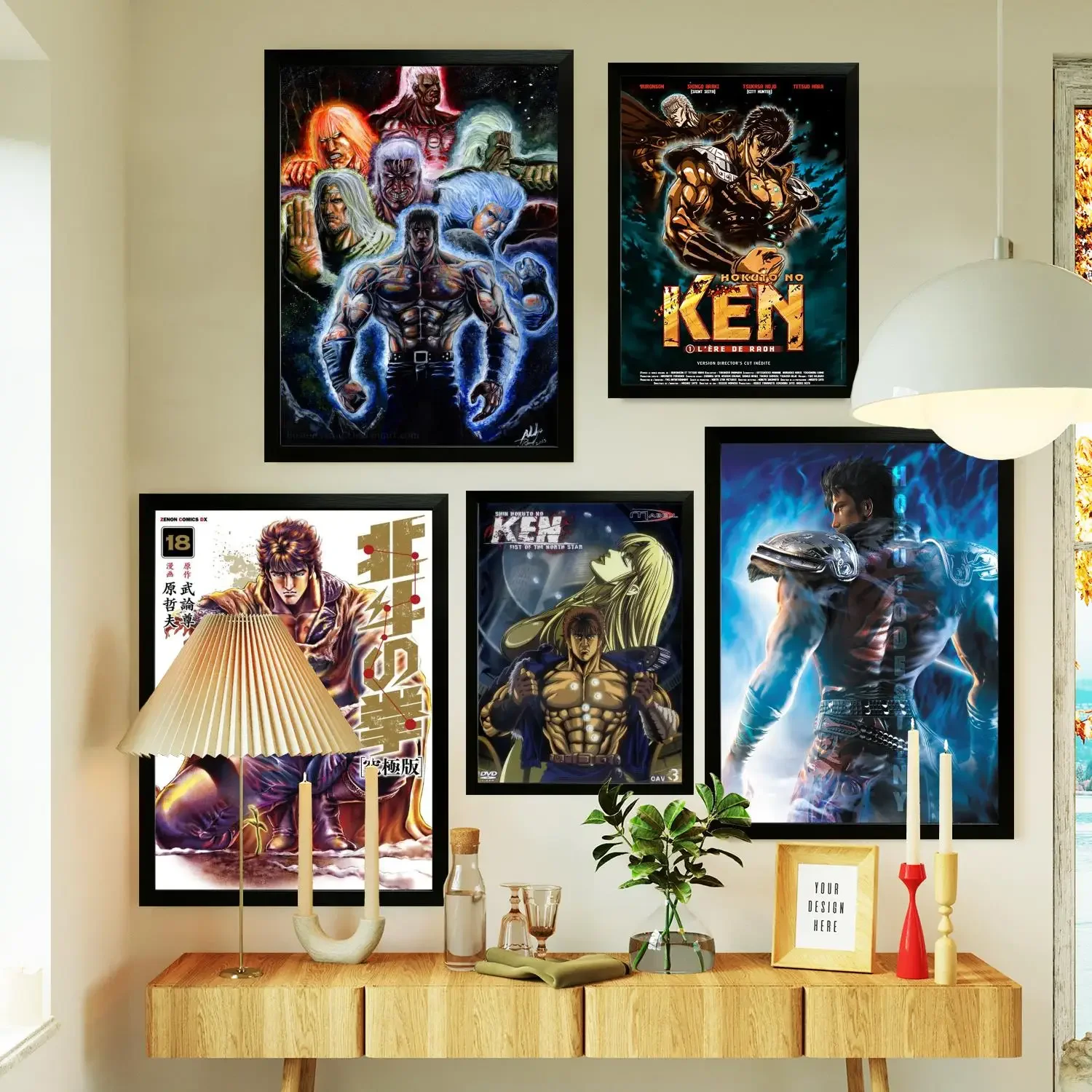 hokuto no ken Poster Prints Wall Art Canvas Painting Poster For Modern Family Living Room Home Decor