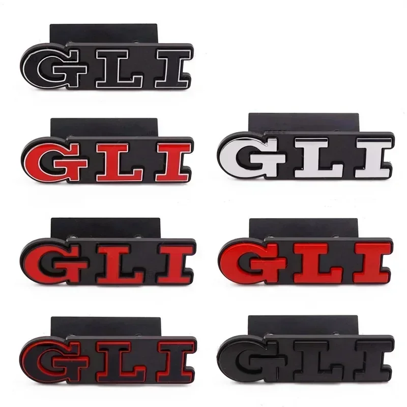 3D Metal Car Letters GLI Logo Rear Trunk Front Grill Badge Emblem Sticker Decals For Volkswagen VW Jetta MK2 MK4 MK5 MK6 MK7 MK8