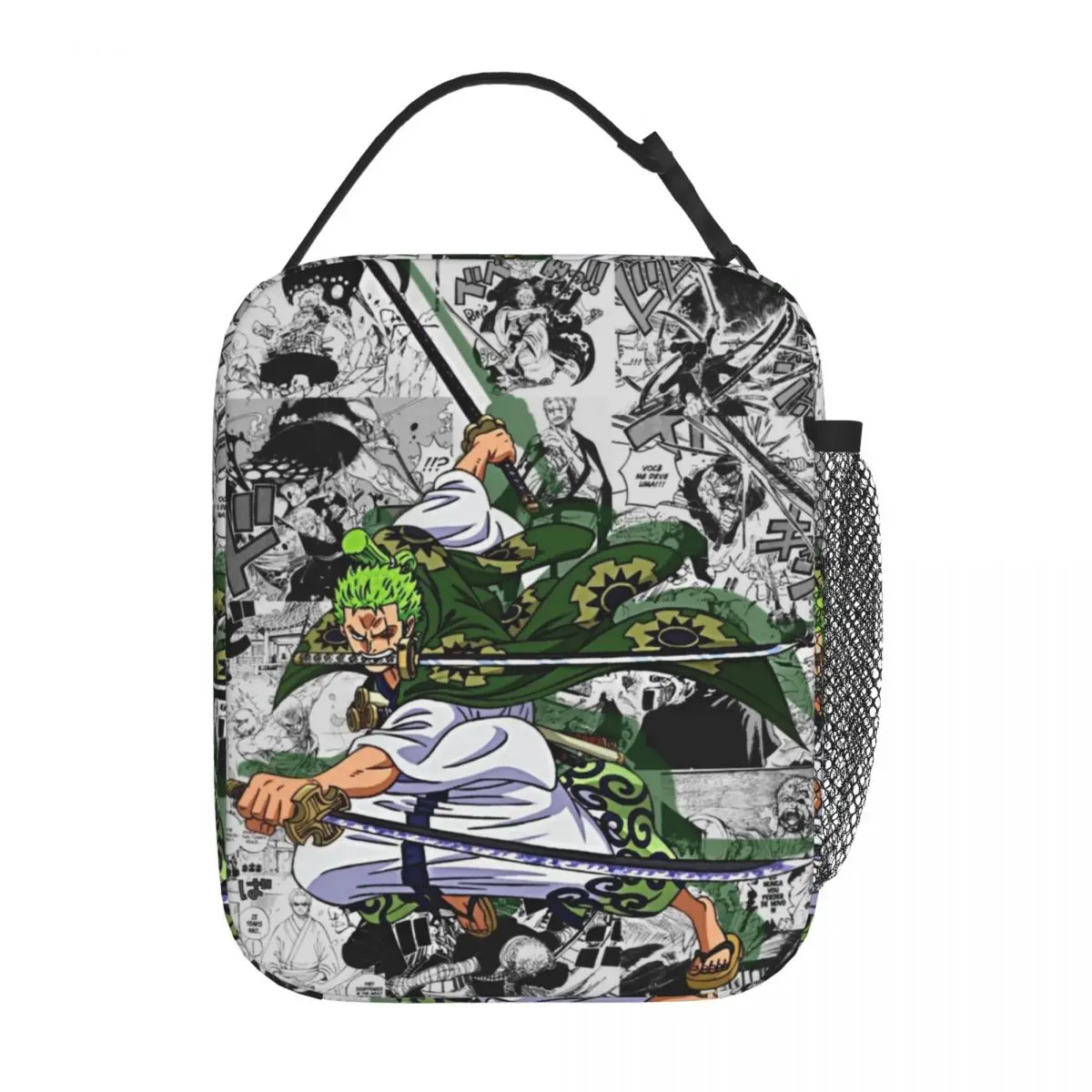 Custom Zoro O-One P-Piece Anime Portable Lunch Boxes for Women Multifunction Thermal Cooler Food Insulated Lunch Bag Office Work view 3