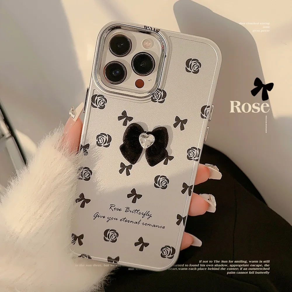 Vintage Three-Dimensional Velvet Bow Phone Case For iPhone15 14 13 12 11 Pro Max X XR XSMAX TPU Case Cover New Products