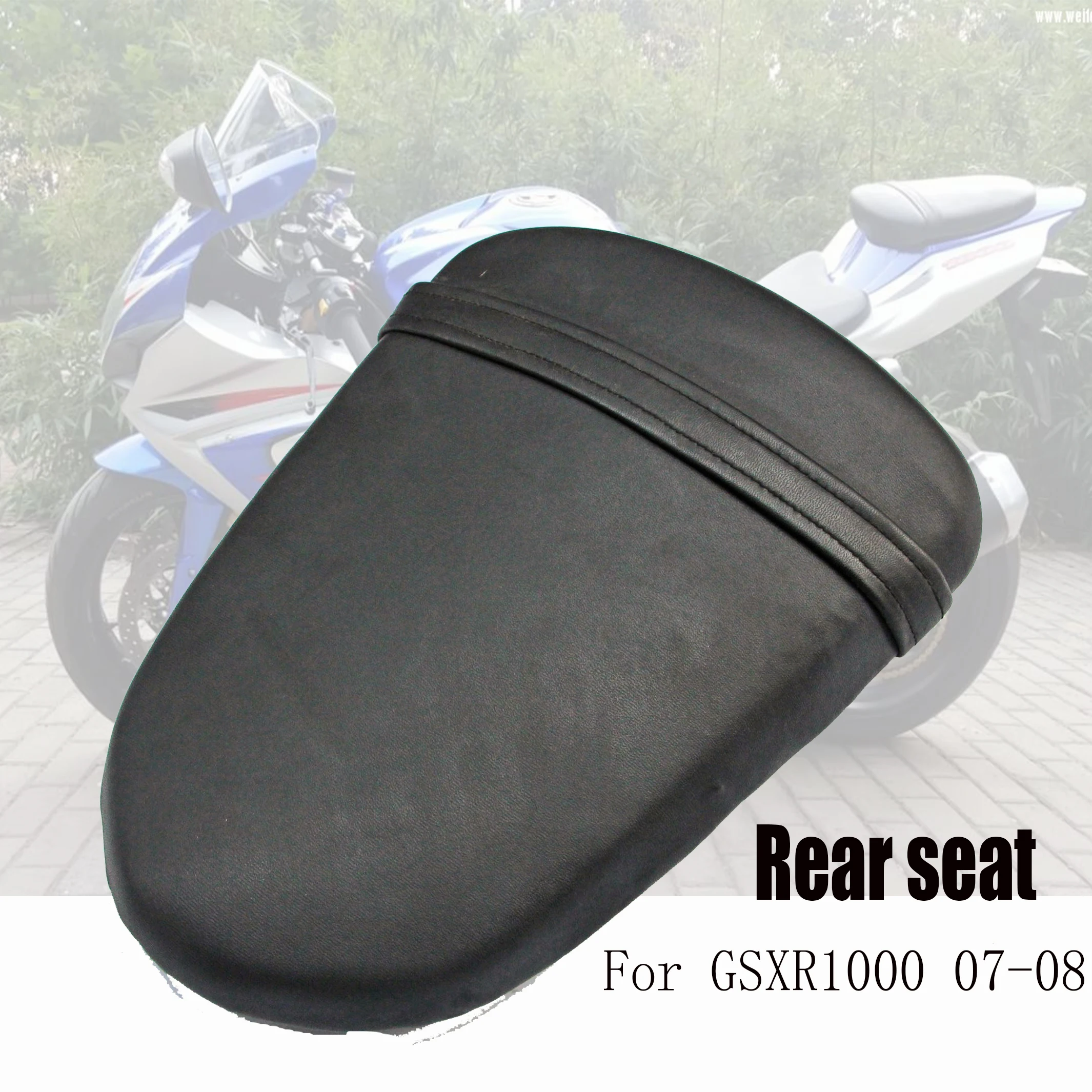 Fit For 2007 2008 Suzuki GSXR1000 Motorcycle Accessories Black Rear Passenger Seat Cushion Pillion GSXR 1000 K7 K8  GSX-R 1000