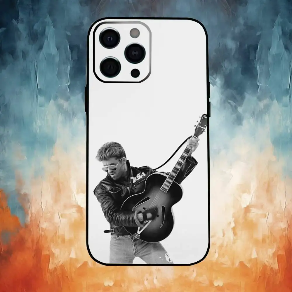 حافظة هاتف G-George M-Michael لهاتف iPhone17,16,15,14,13,12,11 Plus، Pro Max غطاء أسود ناعم #5