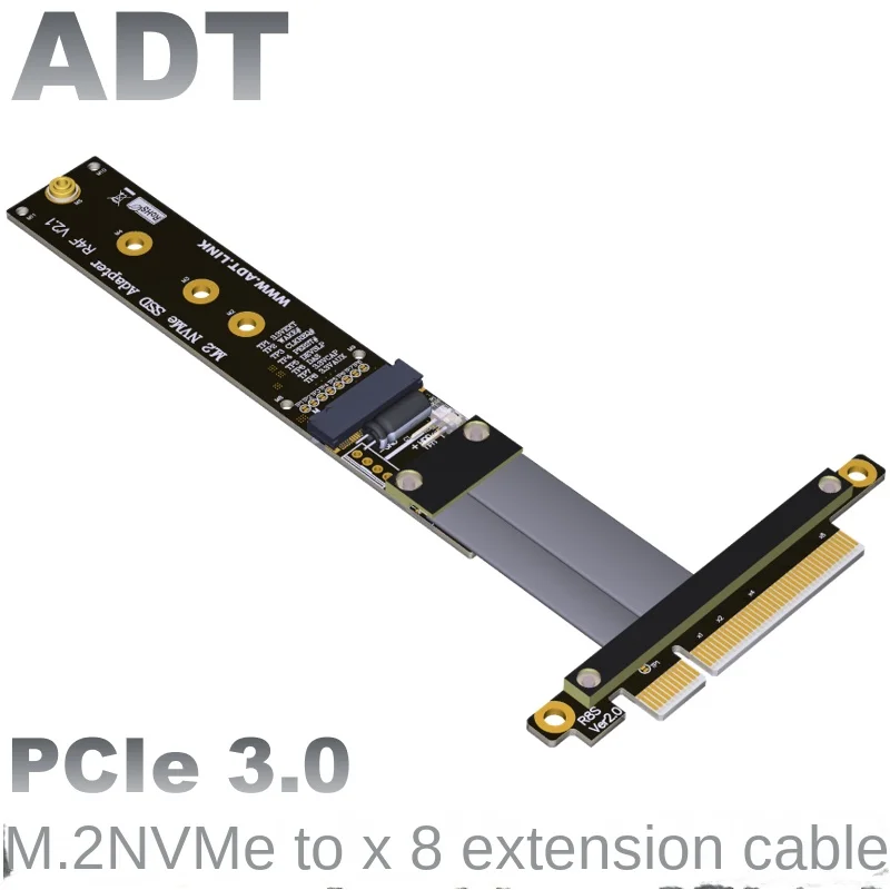 

PCIe 8x extension M.2 key-M NVMe SSD conversion board supports PCI-E3.0x8 ADT