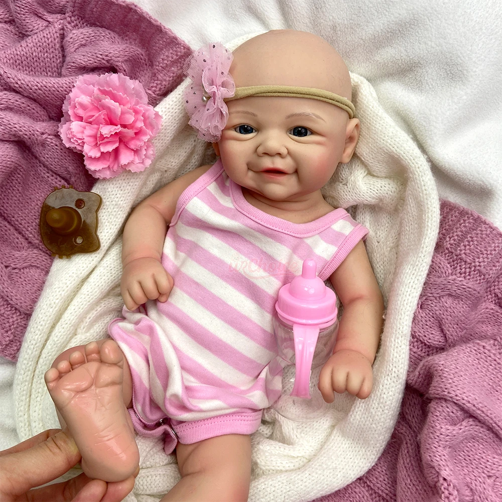 17 Zoll Vollsilikon Reborn Baby Wiedergeburtspuppe Prototyp Bemalt/Umbemalt Weiche Neugeborene Mädchen/Junge Genesis Bemalte Künstler-Sammlerstücke