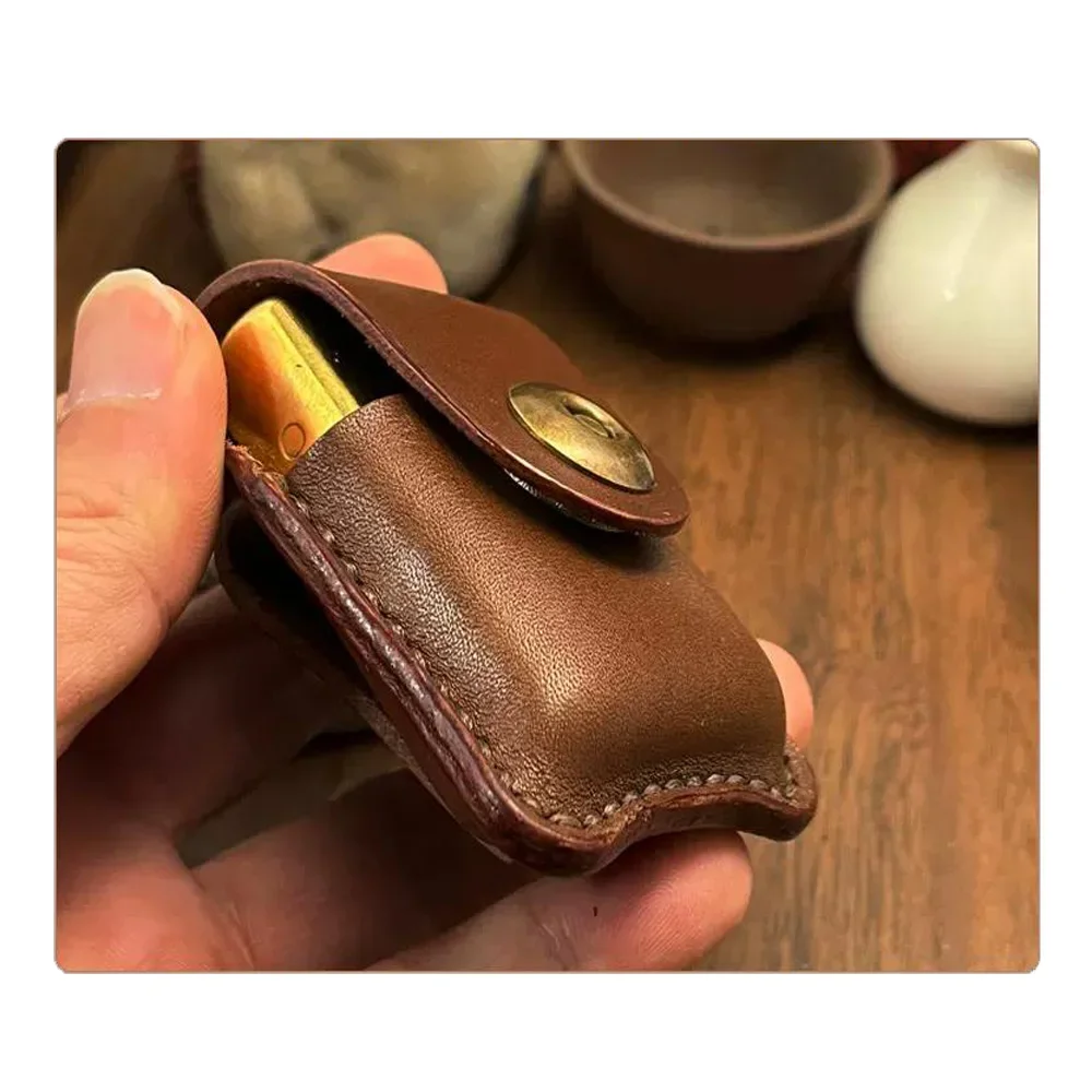 A02 Zorro Lighterleather Retro Wind Can Wear Men's Leather Leather Lighter Shell Leather CoatMen's Zippo Leather Case