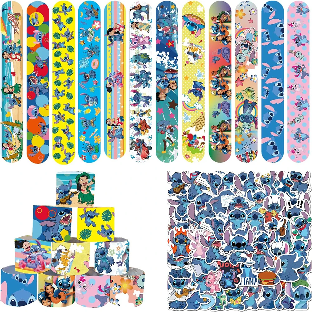 Lilo&Stitch Birthday Party Supplies Bracelets Sticker Mask for Kids Pinata Goody Bag Fillers Blue Stitch Pink Angel Party Favors