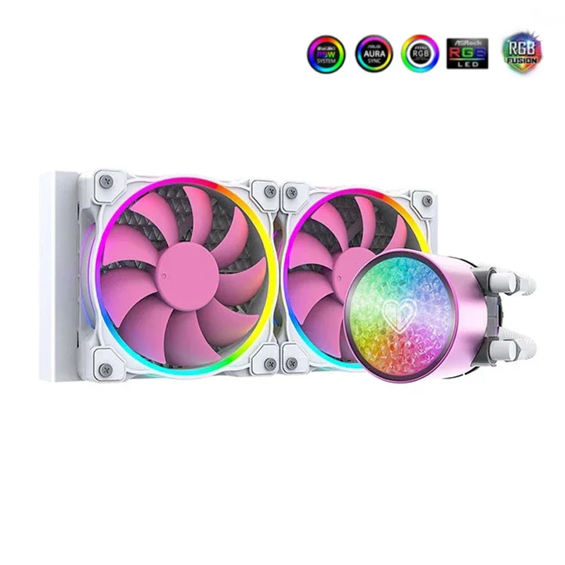 240 AIO CPU Watercooler Pink RGB For 1700 Intel LGA20XX 1200 115X  AMD AM4 AM5 240mm Radiator PC Cooling 5V ARGB AURA SYNC