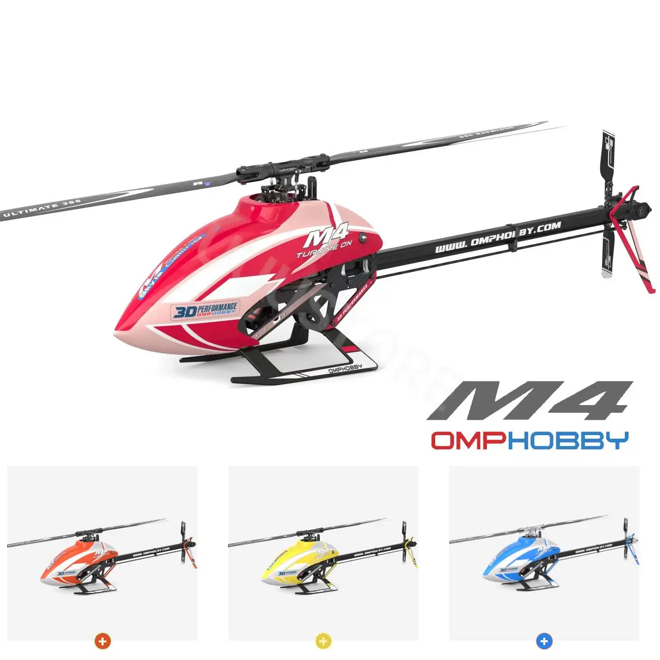 OMPHOBBY M4 Electric 380 6CH 3D Flybarless Dual Brushless Motor Direct-Drive RC Helicopter BNF with Flight Controller RC Model