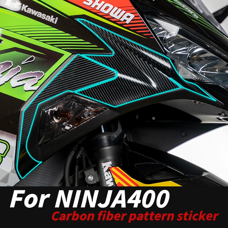 

Suitable For Kawasaki NINJA 400 Carbon Fiber Decorative Body Stickers Weather-Resistant Protective Modification Decals