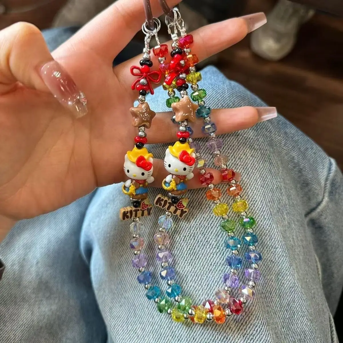 

Hello Kitty Dopamine Summer Bag Pendant Cute Cartoon Keychain mobile phone pendant Cdd camera pendant cute ornament girls Gifts