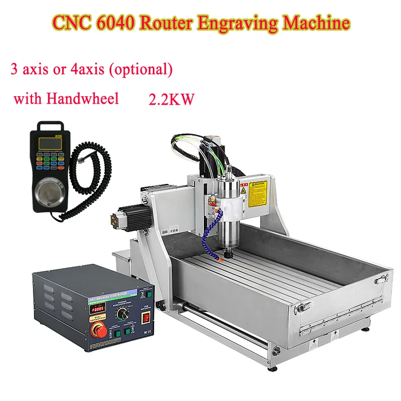 

Mini CNC 6040 Router 2200W Spindle 3axis 4axis Metal Cutting Engraving Machine March3 ER20 Collect with Handwheel 220V