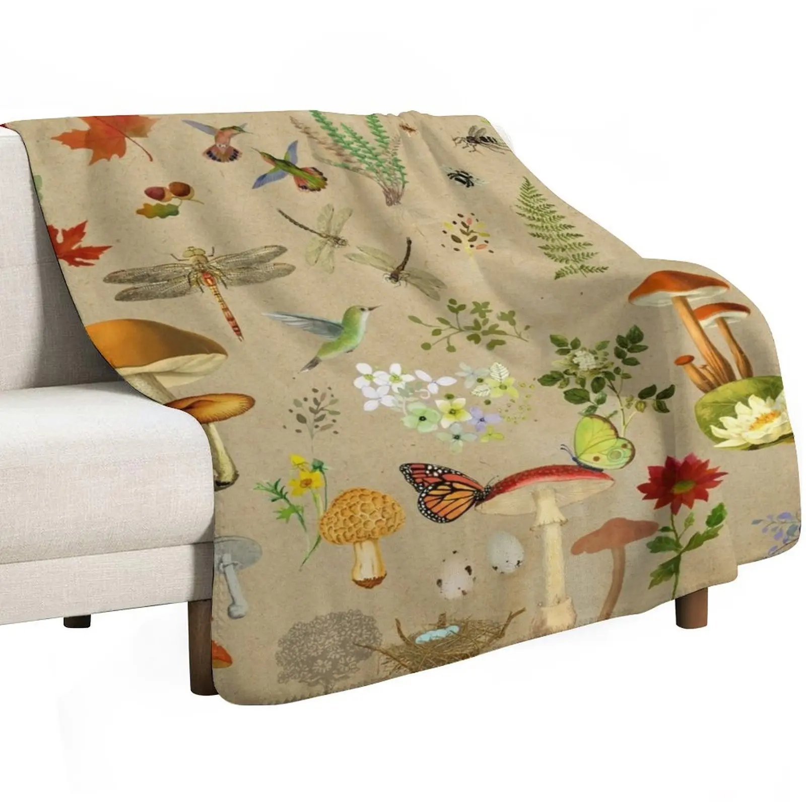 Vintage cottage core and watercolormix Throw Blanket Travel Weighted for winter heavy to sleep Plush Plaid on the sofa Blankets
