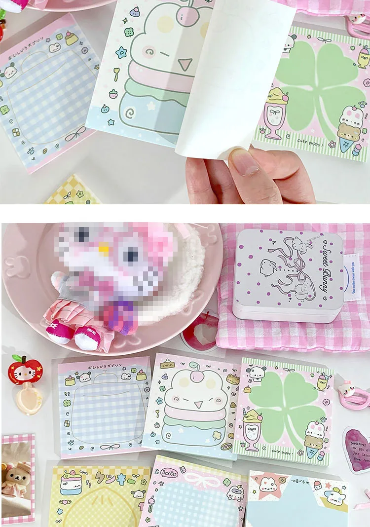 MINKYS 50 Blatt Kawaii Vierblättriges Kleeblatt, Notizblöcke, Papier, To-do-Liste, Tagebuch, Notizpapier, DIY-Material, Schreibwaren – Detail 8