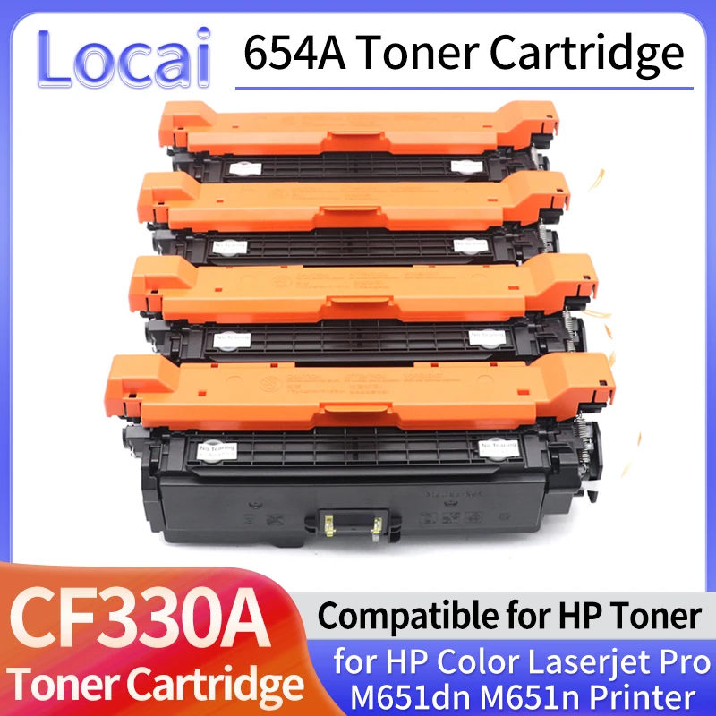 

654A Toner Cartridge CF330A CF331A CF332A CF333A Compatible for HP Color Laserjet Pro M651dn M651n M651 Printer Toner Color