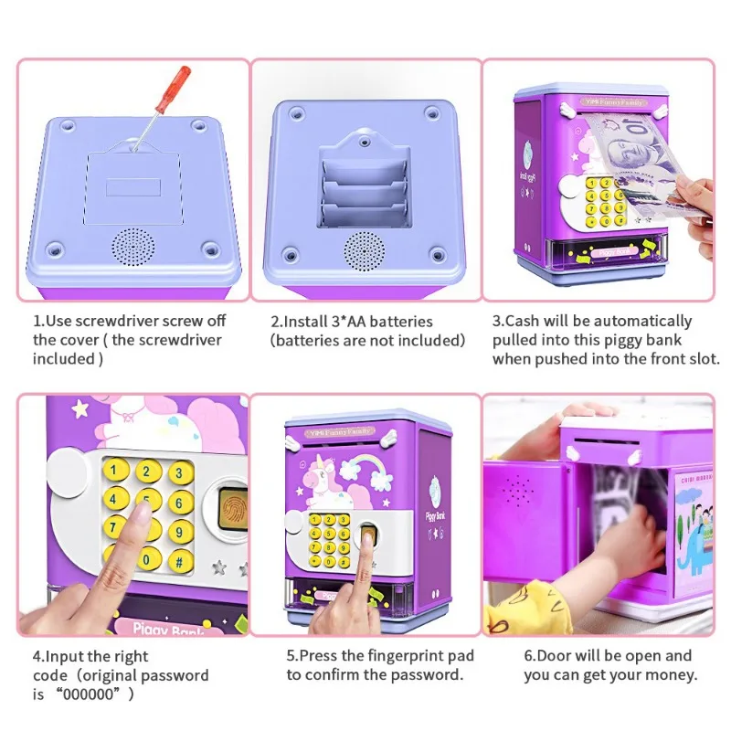 Iko-Tirelire Électronique à Empreintes Digitales avec Musique pour Garçon et Fille, Cadeau d'Anniversaire pour Enfant en Bas Âge, Nairobi, Orn, KrasnoBear