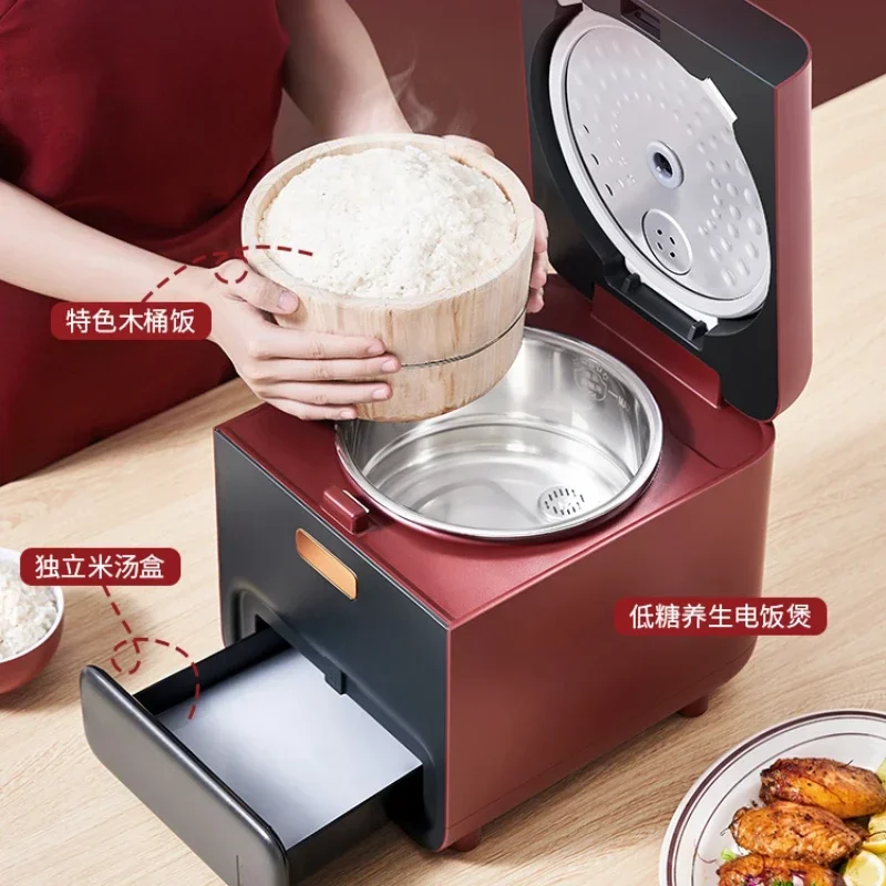 Electric Rice Cooker 3L 220V Intelligent Rice Soup Separation 0-Coating Wooden Barrel Rice 1-5 Persons Olla Arrocera Eléctrica