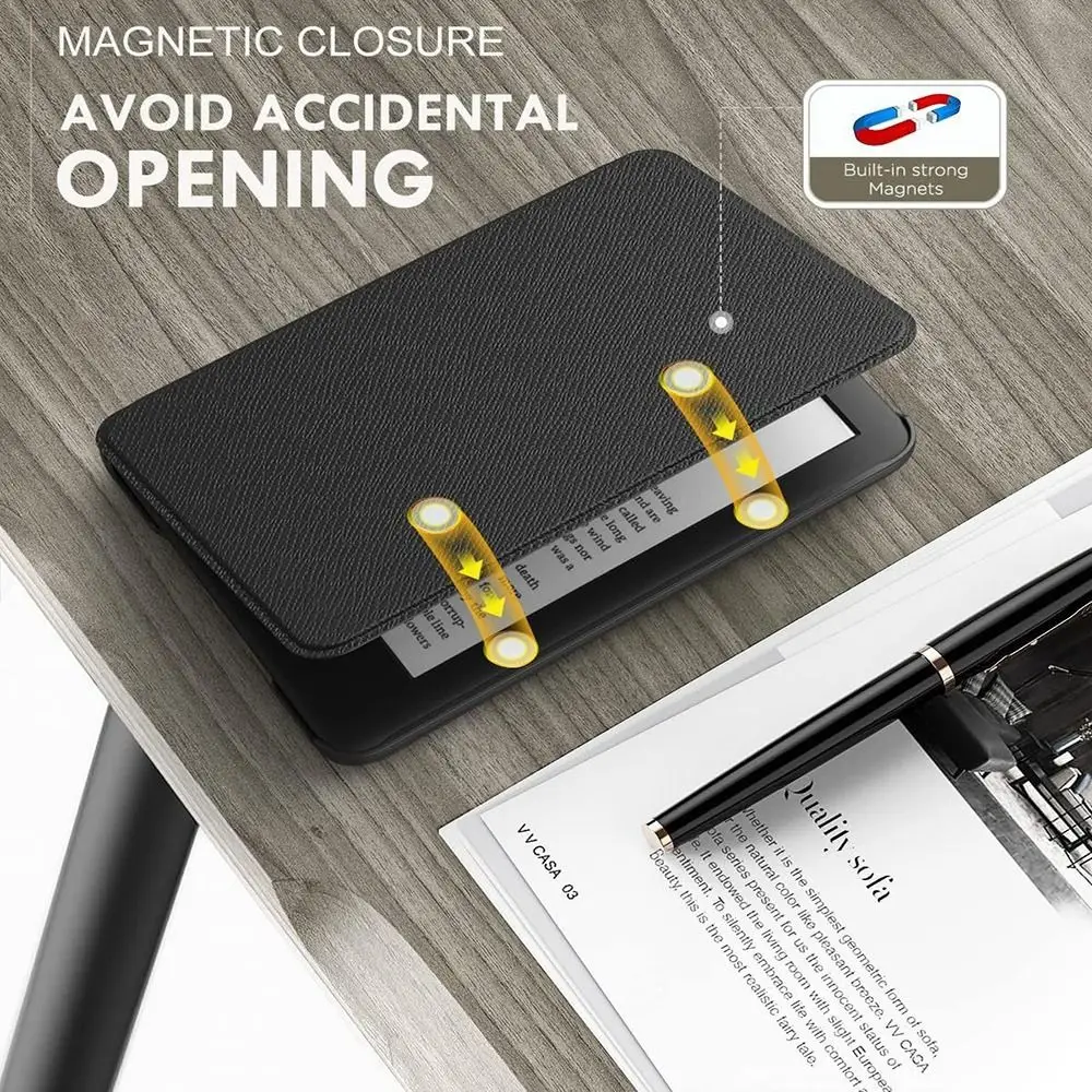10/11/12th Generation 6 6.8 7 inch e-Reader Case Auto Sleep/Wake C2V2L3 Folio Cover Leather for Kindle Paperwhite 1/2/3/4/5 2024