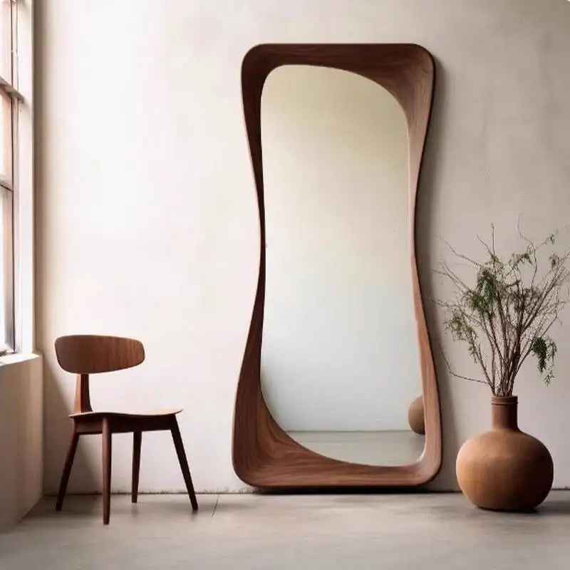 

Wooden Princess Mirrors Full Body Bedroom Design Standing Luxury Floor Mirrors Designer Oversized Miroir Sur Pied Furniture Home