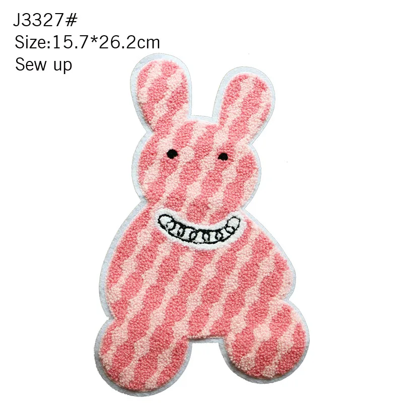 Cute Cartoon Plush Rabbit, Bear And Wolf, Jacket, Sticker, DIY, Animation, Children\'s Sewing Clothing, Embroidery Badge, 1 Piece