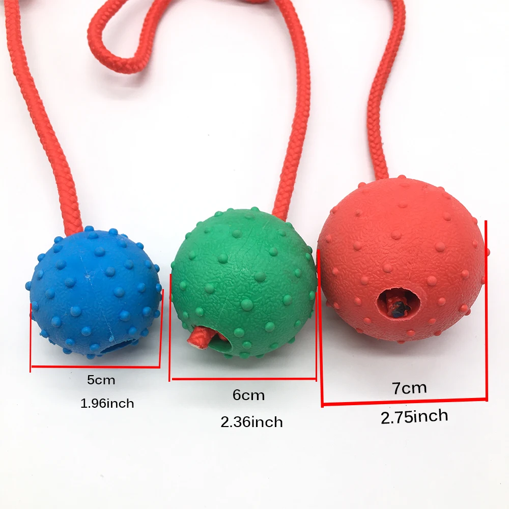 Rubber Ball with Rope Pet Teeth Indestructible Bite Toy Funny Puppy Training Solid Balls Pets Dog Chew Molar Interactive Toys