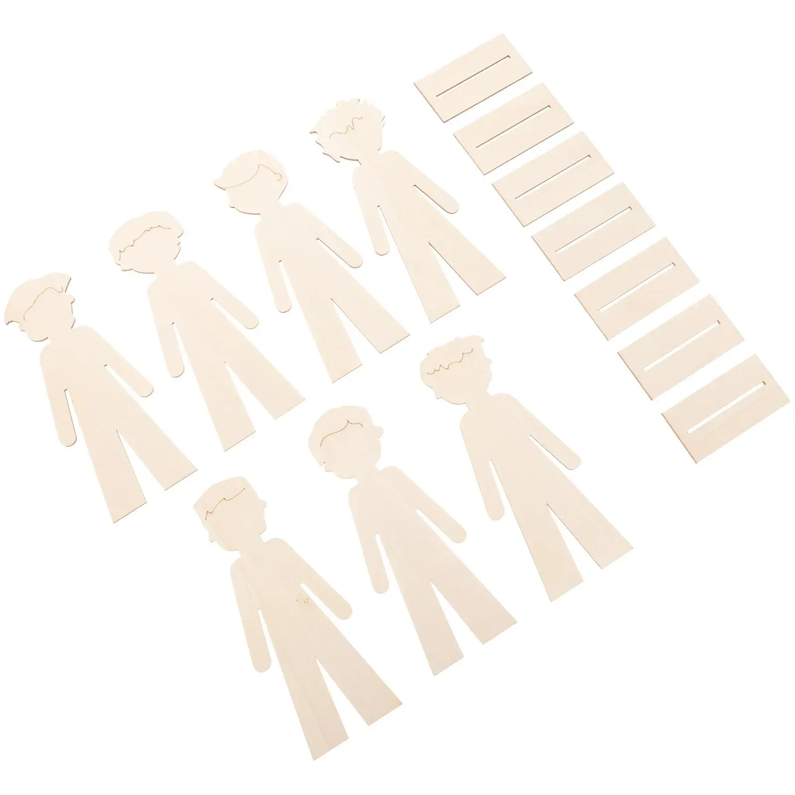 

20 Pcs People Cutouts Durable Wood Slices Diy Crafts Party Decorative Supplies Home Blank Wood Pieces Wedding Decor