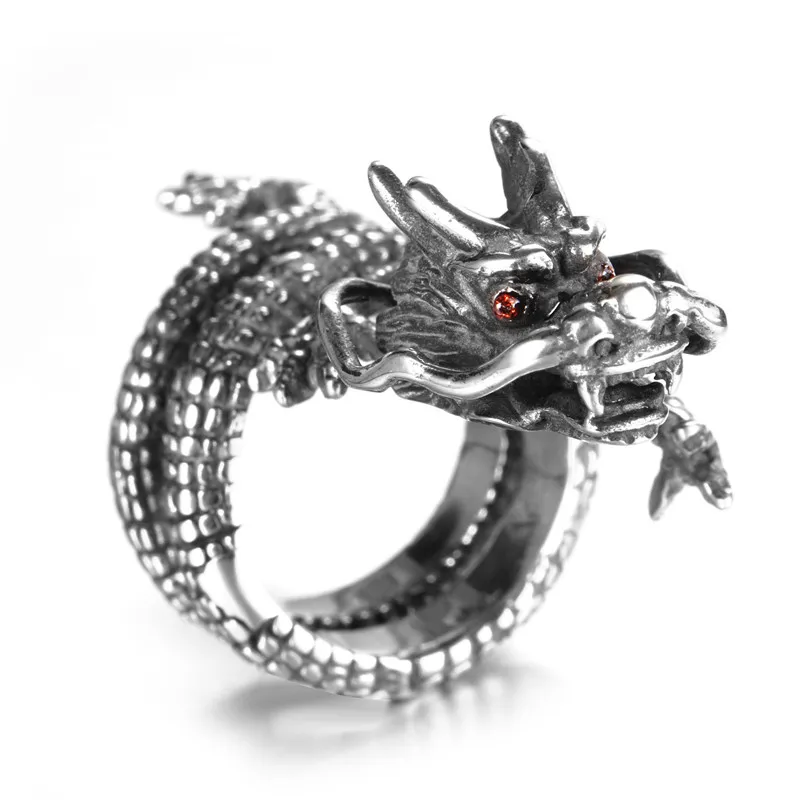 Jisensp Gothic Punk Drachenring für Männer, Retro Wikinger Tier Verstellbarer Fingerring für Frauen, Persönlicher Magischer Cooler Schmuck Geschenk – Detail 16