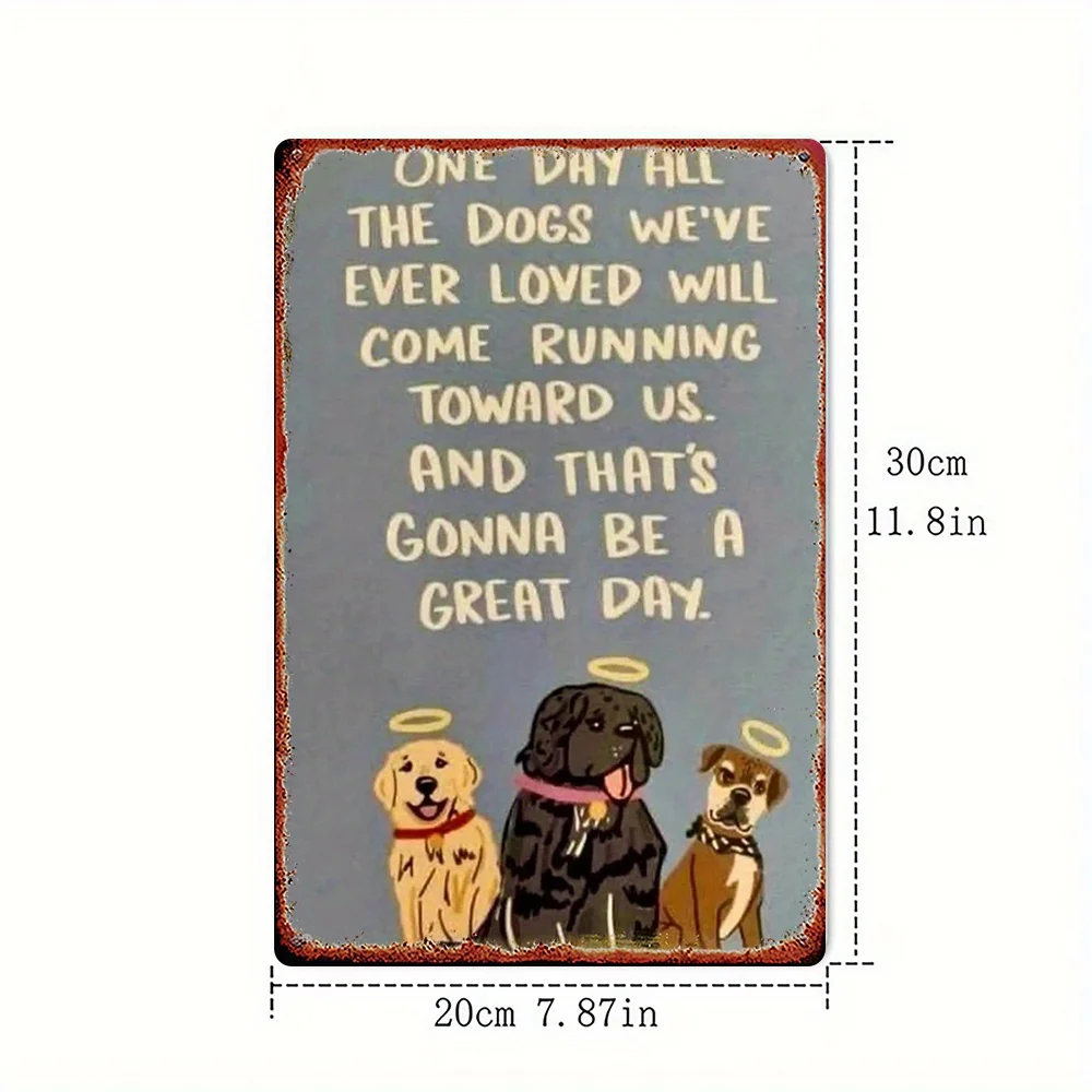 2D Flat, 2D Flat, [2D Flat]2D Flat- Vintage 2D Metal Sign Dogs in Heaven: Canine Angels And A Great Day- Rustic Wall Art 8.0X12.