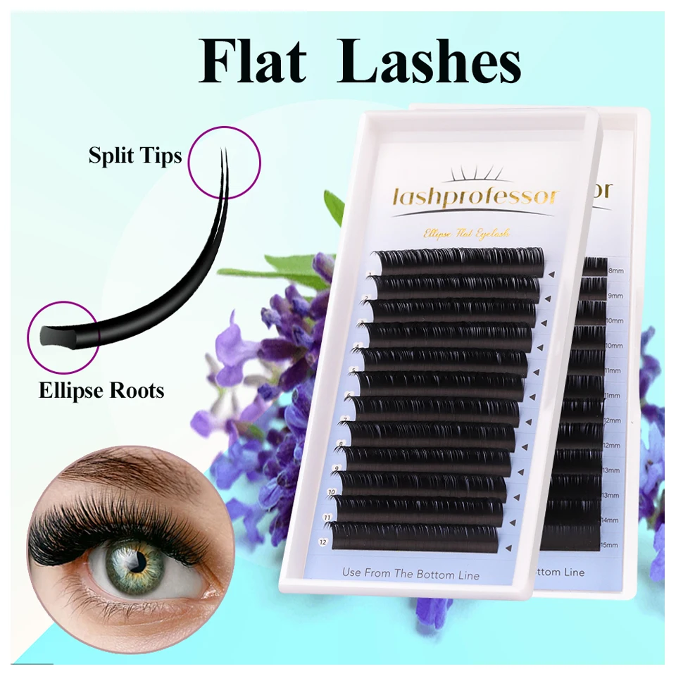 

Lashprofessor Ellipse Flat Eyelashes Extension Classic Cashmere Lashes Denser Darker Professional Lash Russian Double Tips Cilia