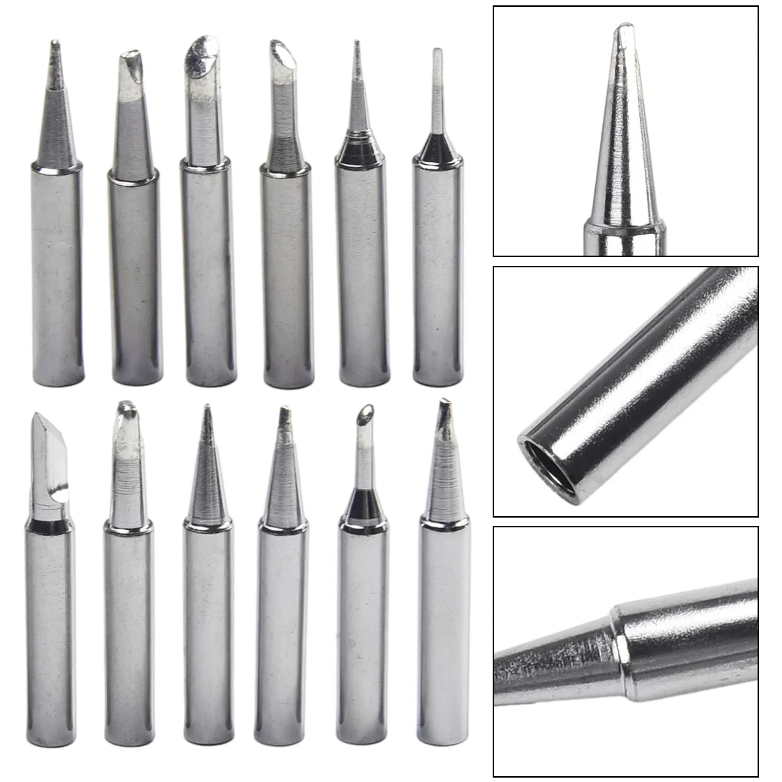 969 For 936 8586 Station Tools Soldering Iron Tip 900M-T Copper Silver (Approx.) 16mm (Approx.) 33mm Brand New