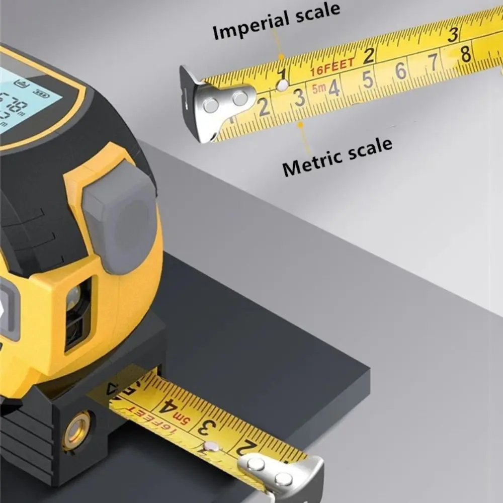 LCD 디지털 거리 측정기 적외선 눈금자, 레이저 거리 계량기 도구, 마그네틱 후크 메트릭 임페리얼, 3 in 1, 40m, 60m