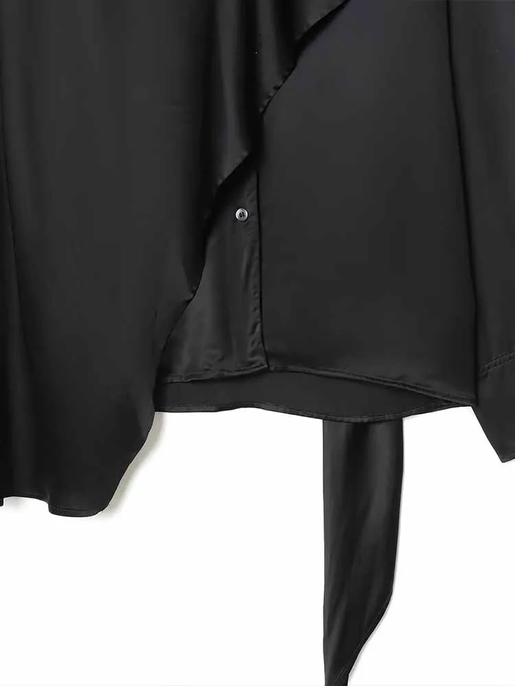 Estilo europeu e americano outono e inverno novo design de roupas femininas elegantes e simples capa de camisa solta e versátil