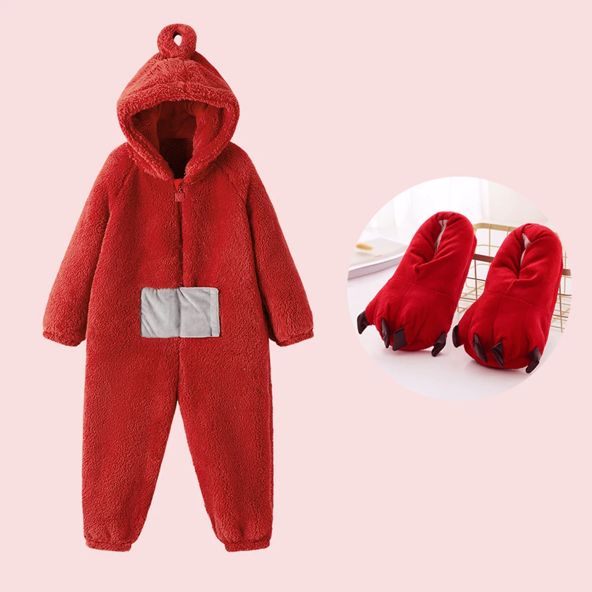 Cosplay for Kids Adult Costume Funny Tinky Winky Anime Laa-Laa Po Soft Long Sleeves Piece Pajamas Costume Long Sleeves