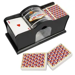 Heiße manuelle Karte Shuffler Poker Shuffle Maschine für Karten 2 Decks des Karten halters einfach handge kurbelt System Casino Card Shuffler