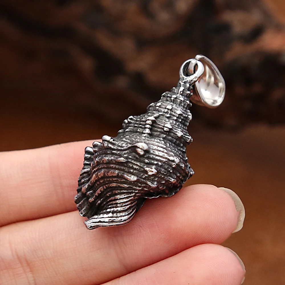Pendentif Conque Vintage Unique en Acier Inoxydable pour Hommes et Femmes, Collier Coquillage Punk Hip Hop, Bijoux Tendance, Dropshipping
