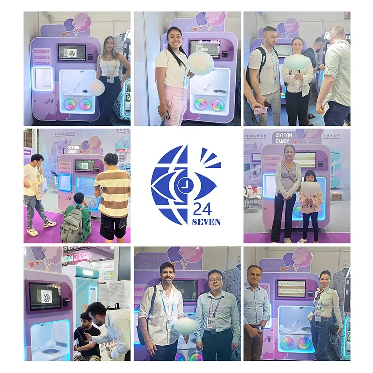 حار بيع آلة حلوى القطن الأوتوماتيكية بالكامل آلة بيع حلوى القطن مع نظام دفع بطاقة الائتمان والعملة المعدنية #6