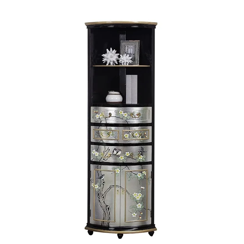 

American corner cabinet, corner triangle, new Chinese living room,